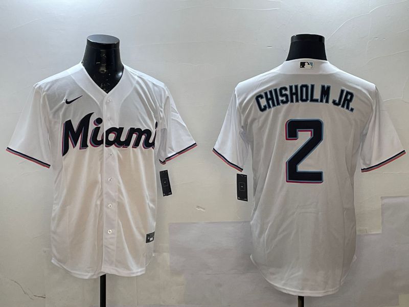 Men Miami Marlins #2 Chisholm jr White Game 2025 Nike MLB Jersey style 5